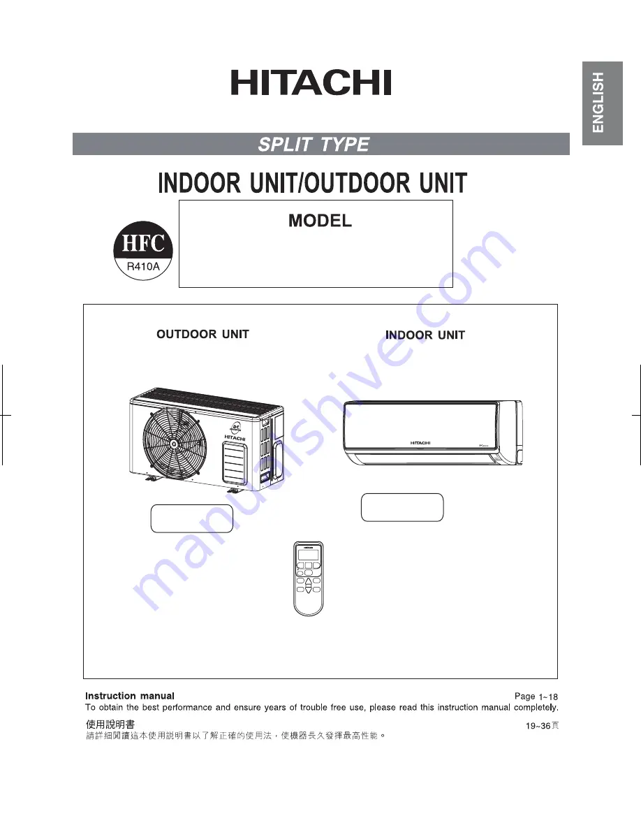 Hitachi RAC-DX10HDK Instruction Manual Download Page 1