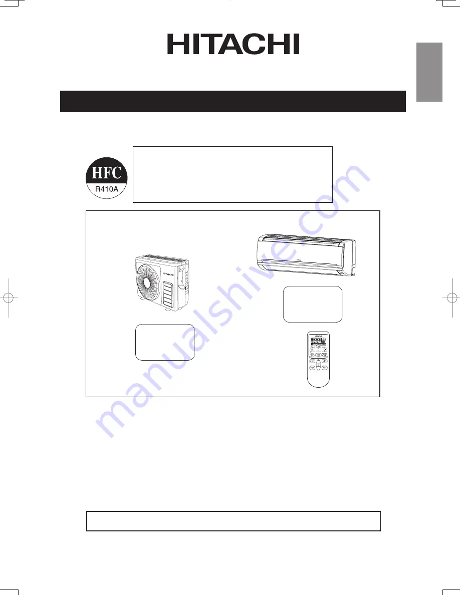 Hitachi RAC-E10HB Скачать руководство пользователя страница 1