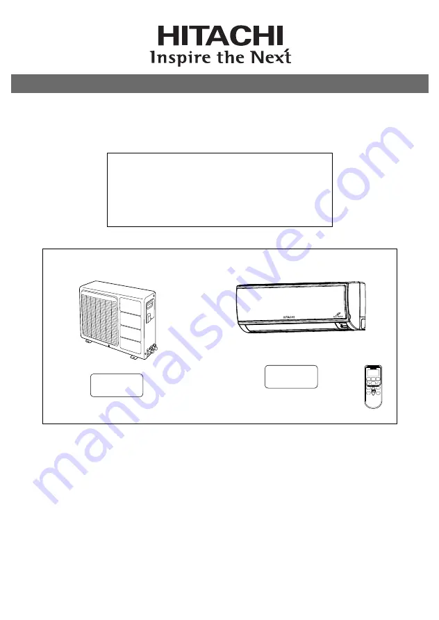 Hitachi RAC-ME09HX1 Скачать руководство пользователя страница 1