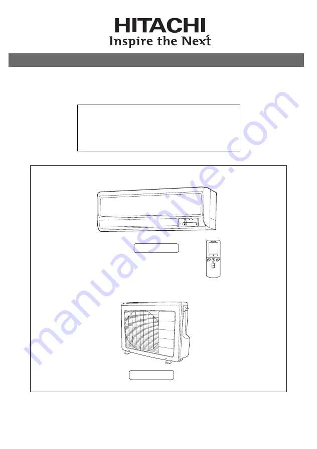 Hitachi RAC-S18H2AA Скачать руководство пользователя страница 1