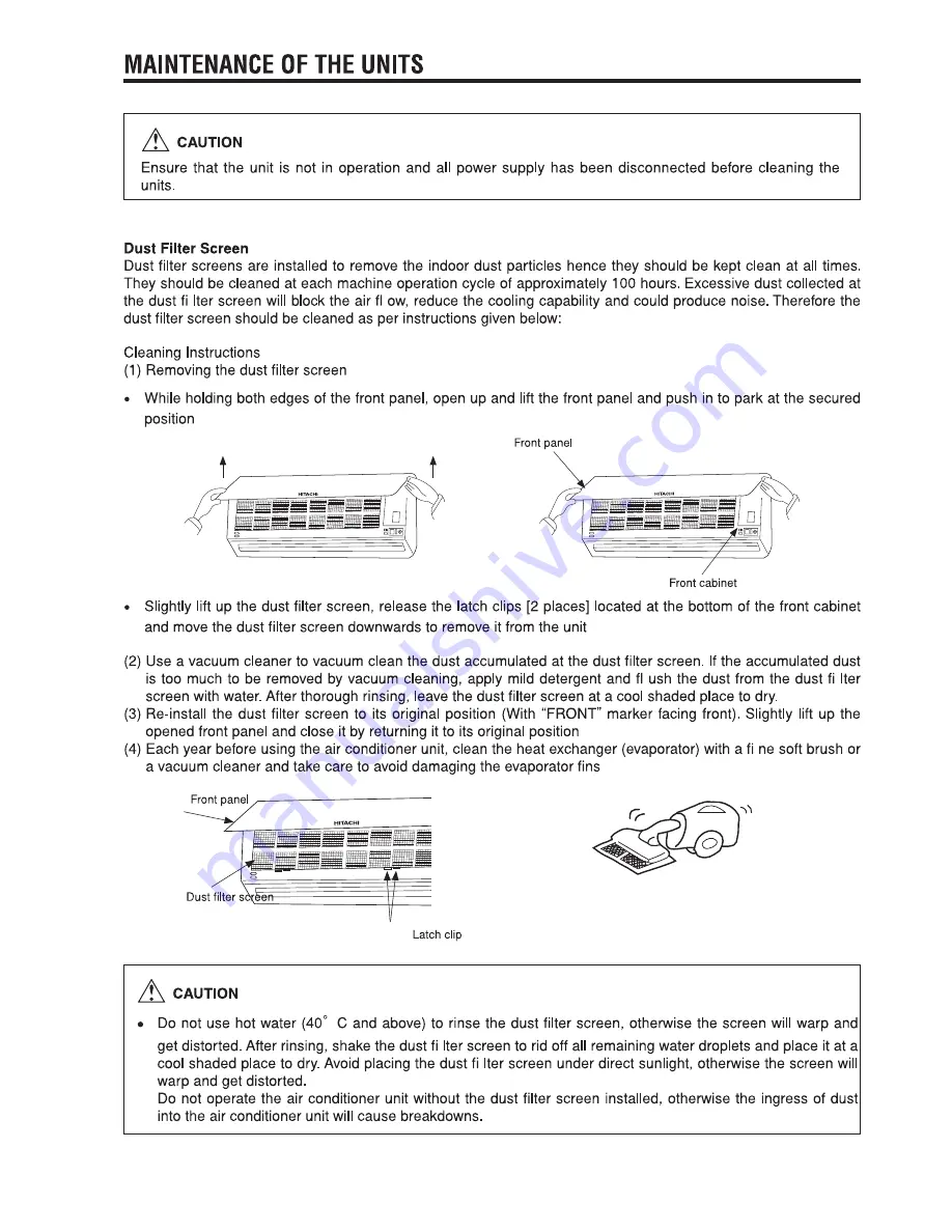 Hitachi RAC-X10HAK Instruction Manual Download Page 14