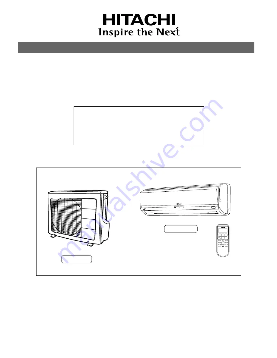 Hitachi RAC-X18CX Скачать руководство пользователя страница 1