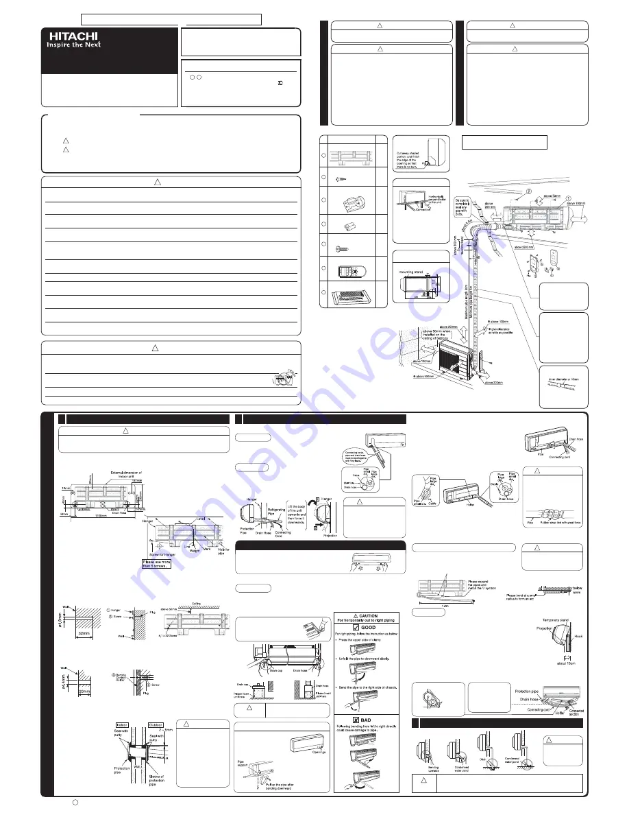 Hitachi RAC-X24CAT Installation Manual Download Page 1