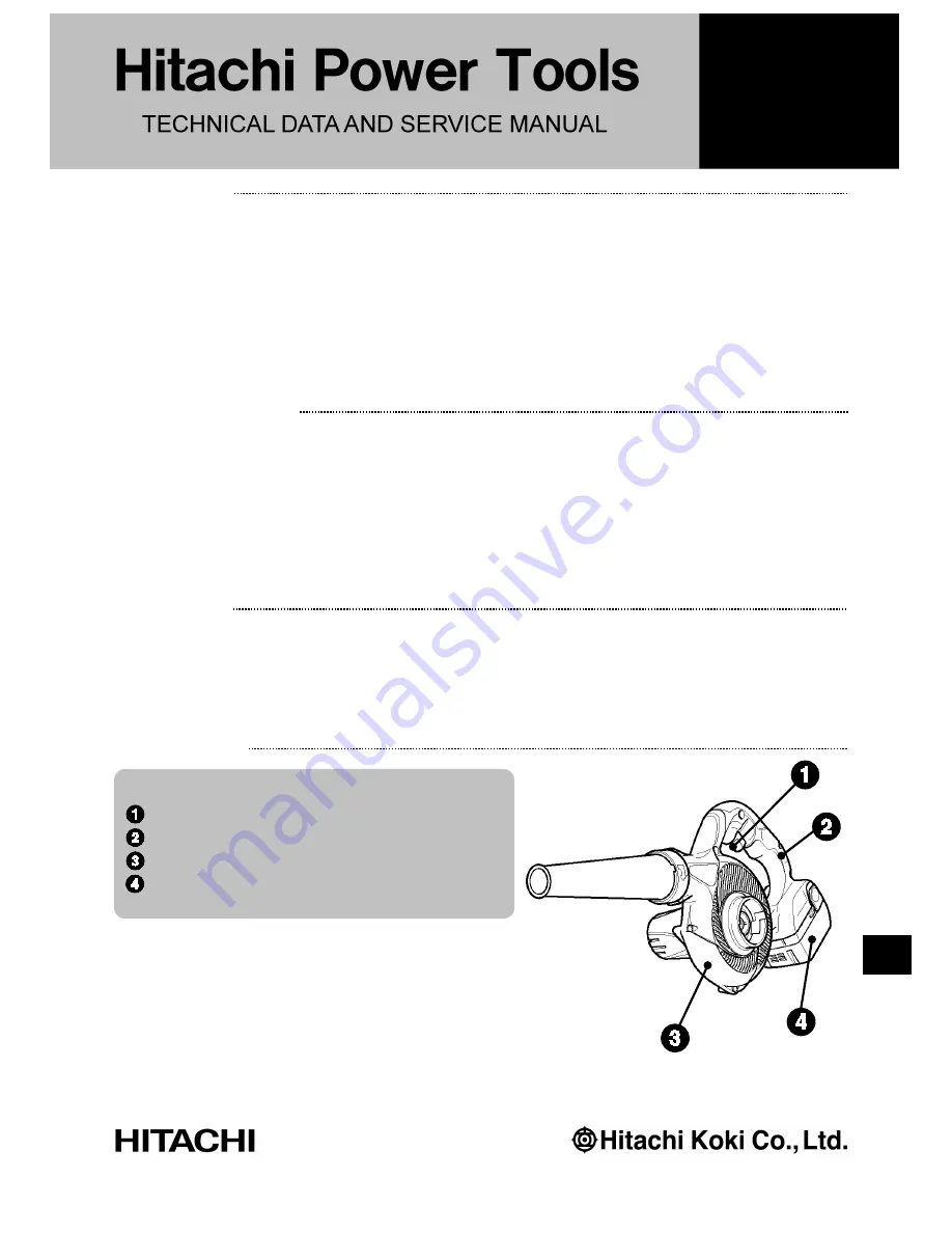 Hitachi RB 14DSL Technical Data And Service Manual Download Page 1