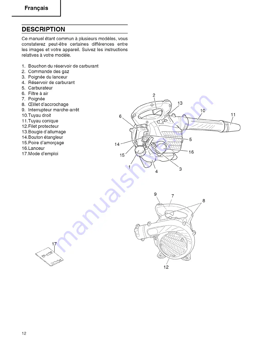 Hitachi RB 24EAP Instruction Manual Download Page 12