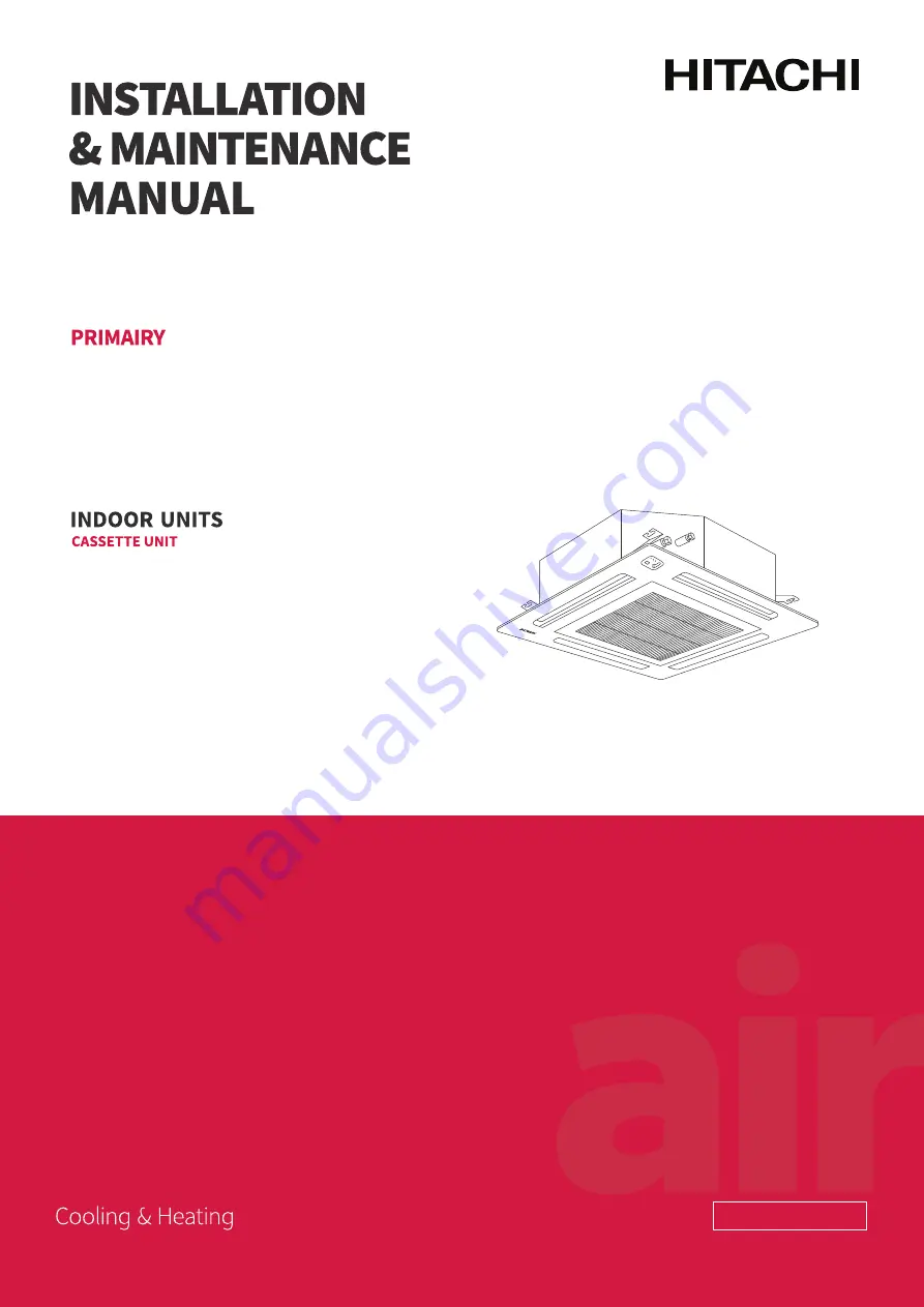 Hitachi RCI-3.0UFE1NH Скачать руководство пользователя страница 1