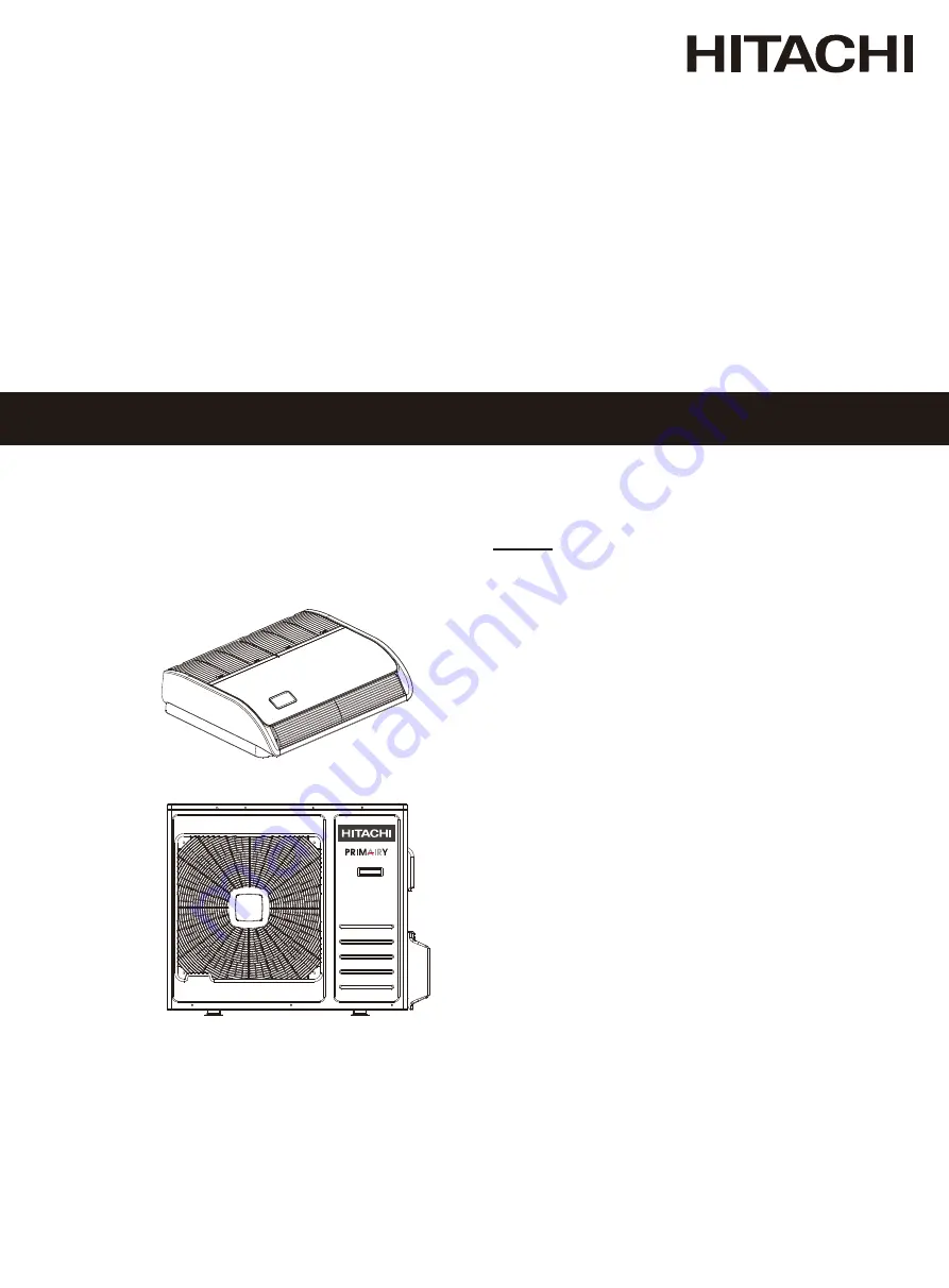 Hitachi RPFC-2.0TNE1NH Installation And Maintenance Manual Download Page 1