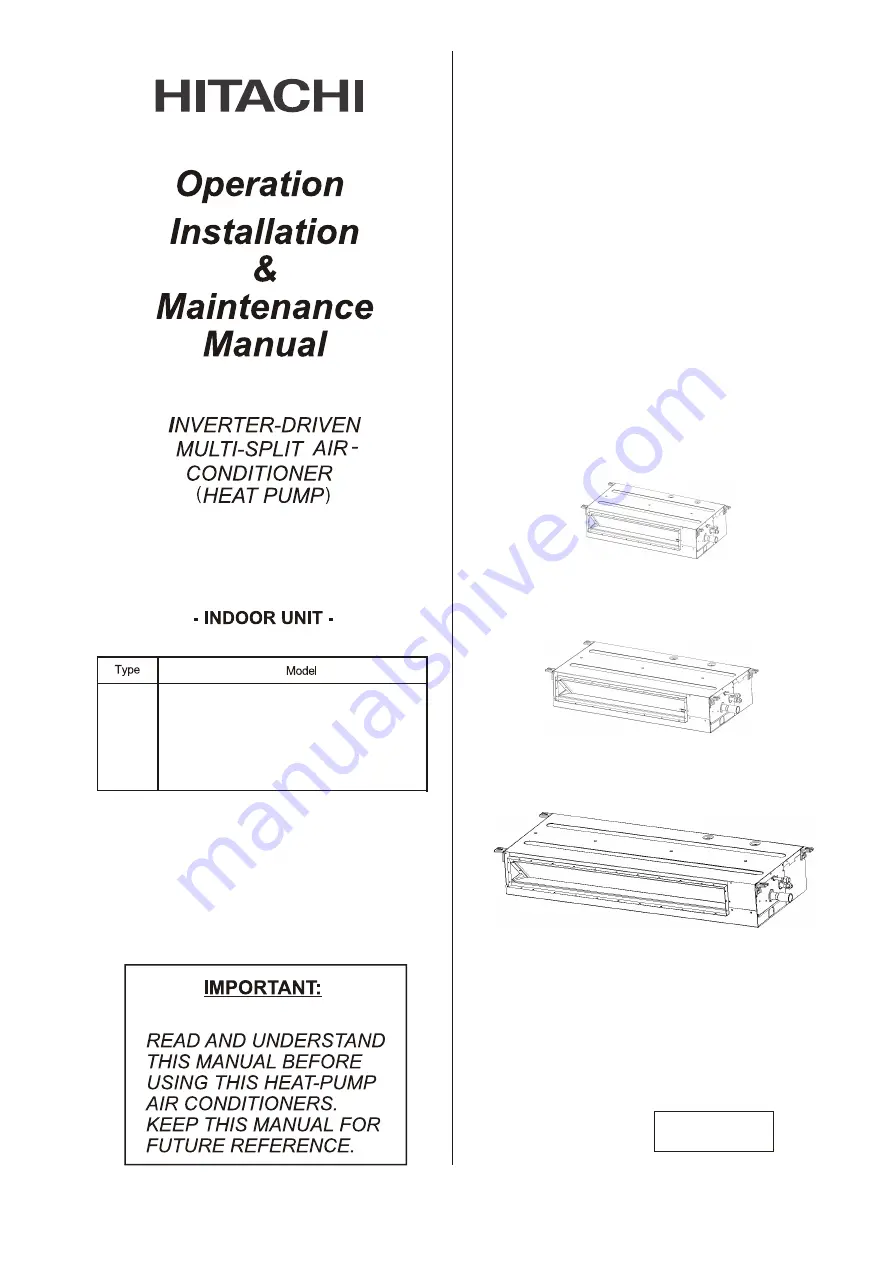 Hitachi RPIZ-0.8HNATNQ Скачать руководство пользователя страница 1