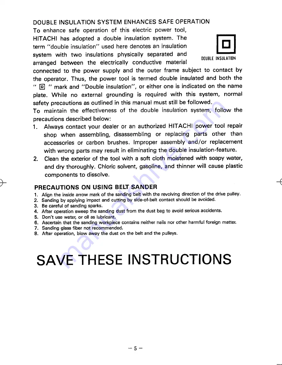 Hitachi SB-75(B) Instruction Manual Download Page 6