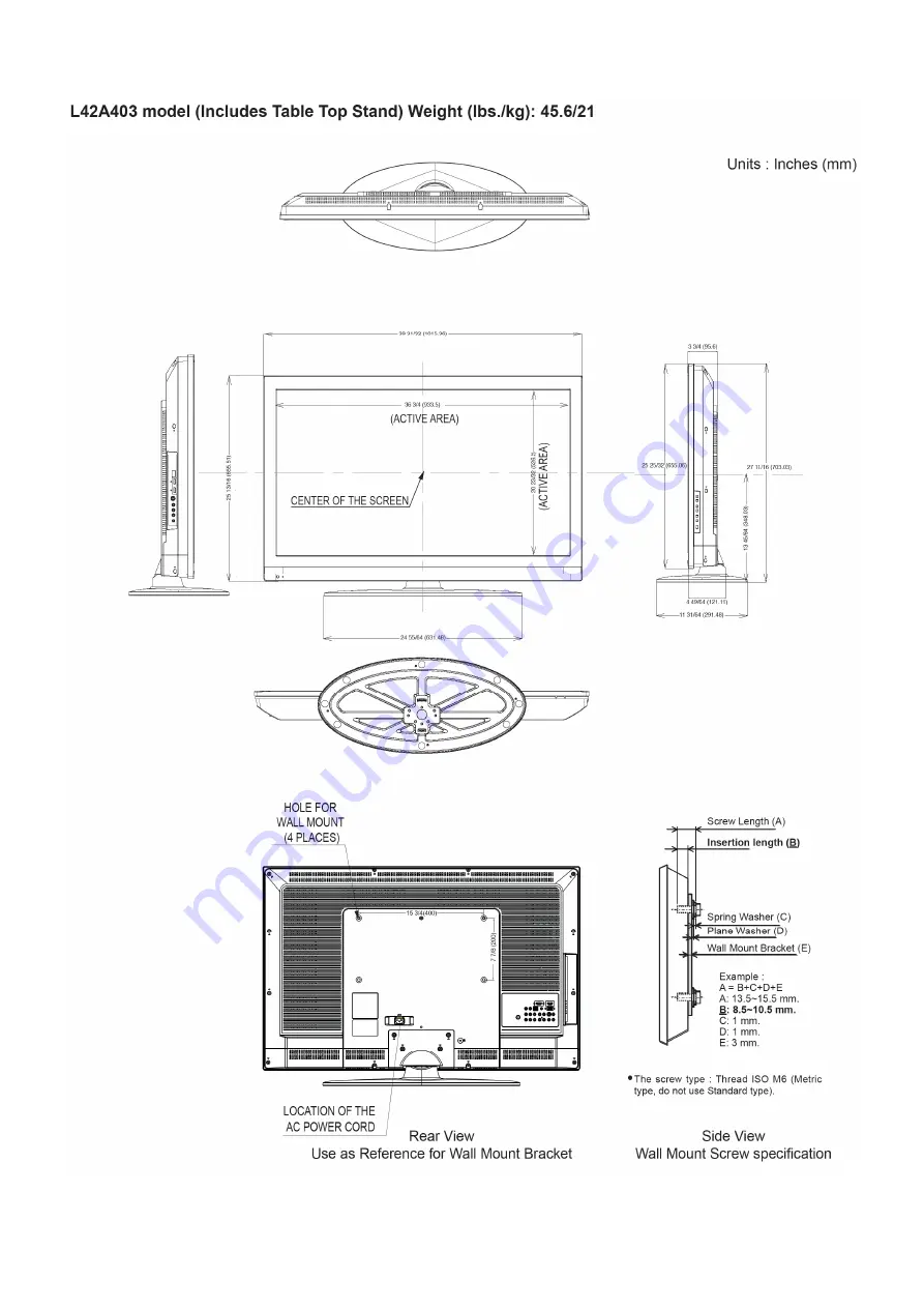 Hitachi UltraVision L42A403 Manual Download Page 5