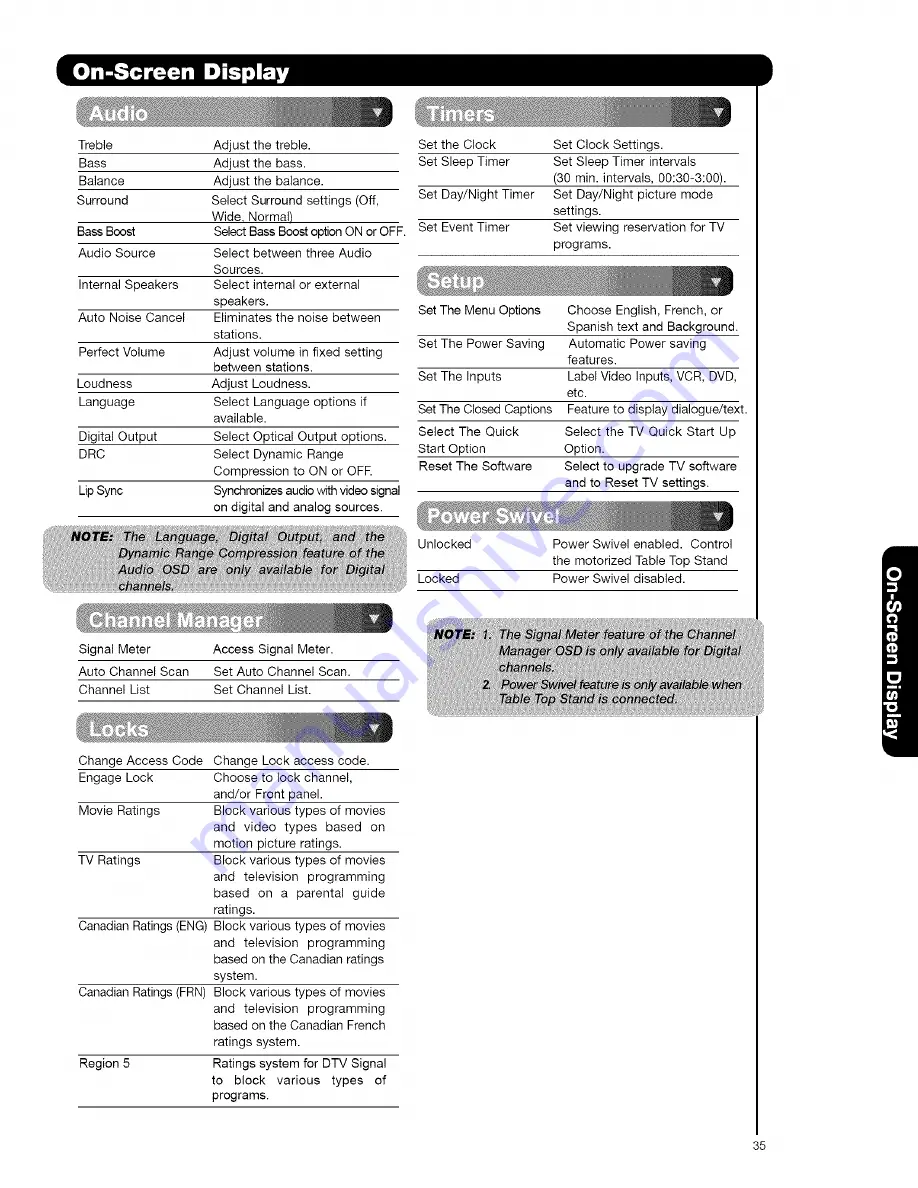 Hitachi UltraVision L42S601 Operating Manual Download Page 35