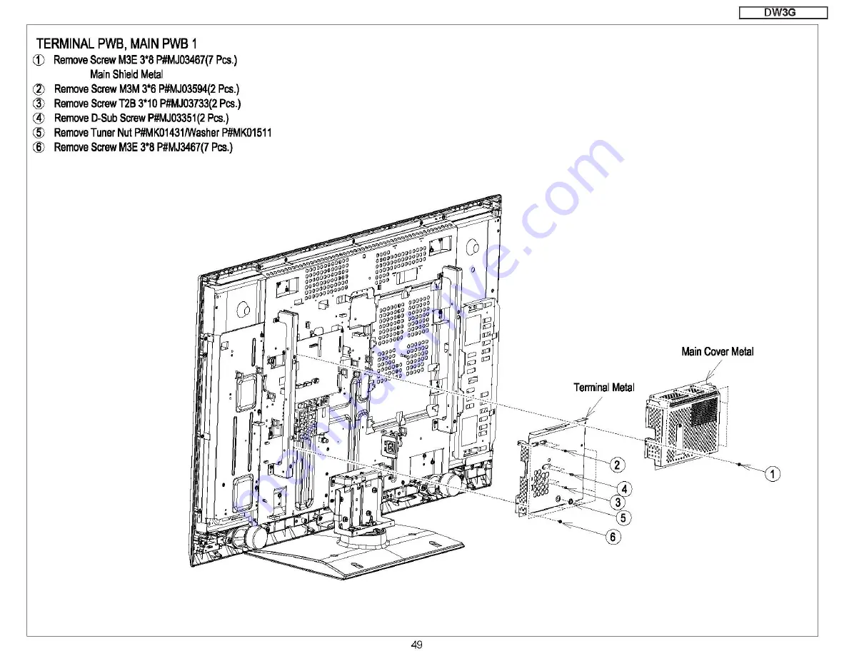 Hitachi UltraVision L42S601 Service Manual Download Page 59