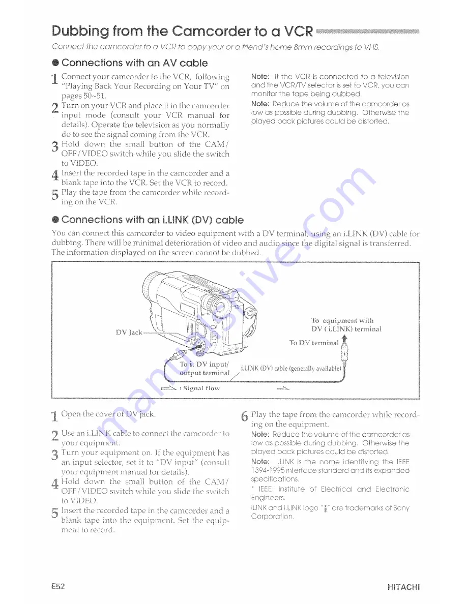 Hitachi VM-873LA - Camcorder Instruction Manual Download Page 52