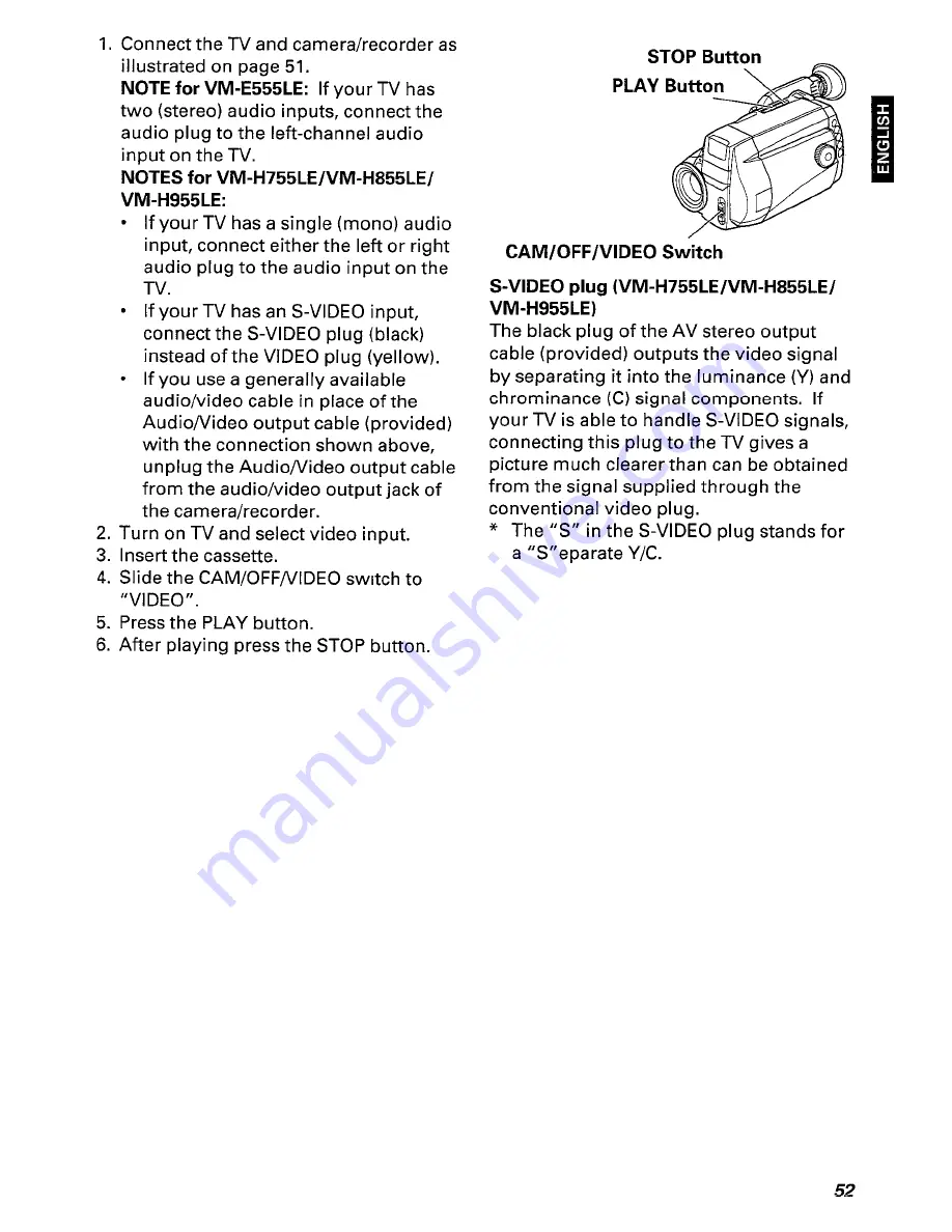 Hitachi VM-E555LE Скачать руководство пользователя страница 53