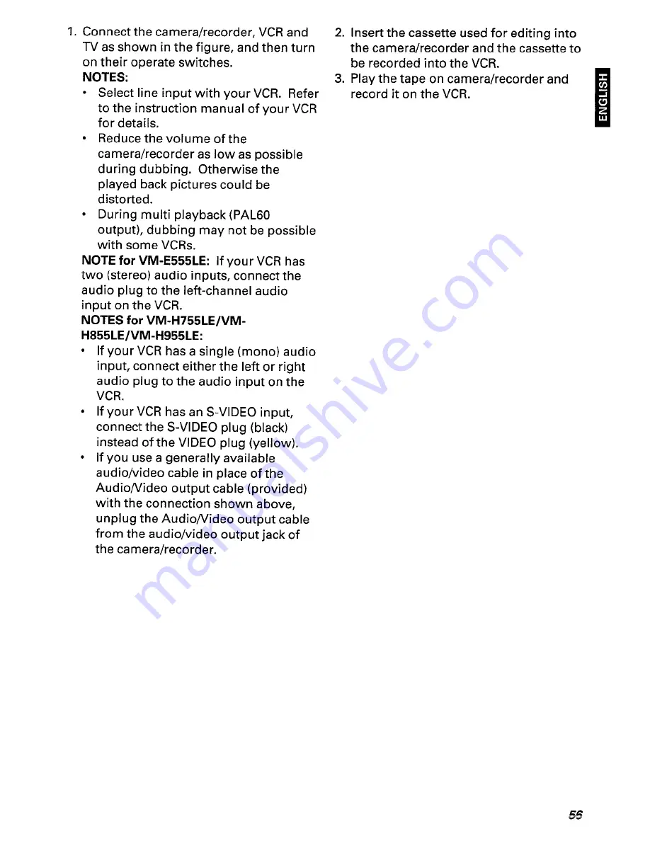 Hitachi VM-E555LE Instruction Manual Download Page 57