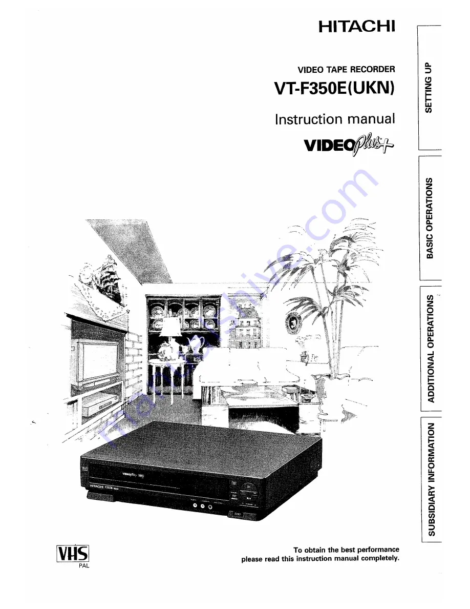 Hitachi VT-F350E Instruction Manual Download Page 1