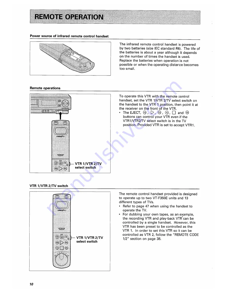 Hitachi VT-F350E Instruction Manual Download Page 10