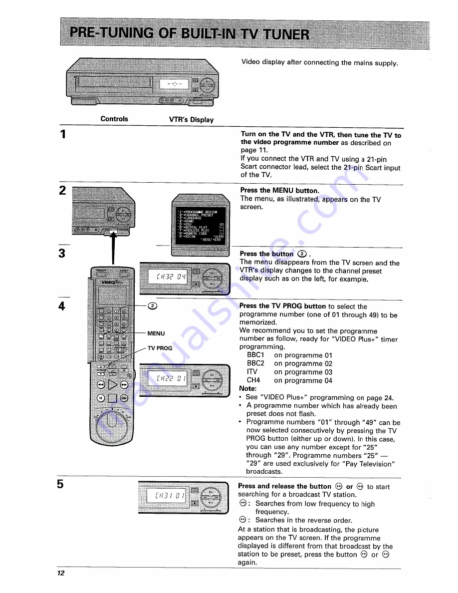 Hitachi VT-F350E Instruction Manual Download Page 12