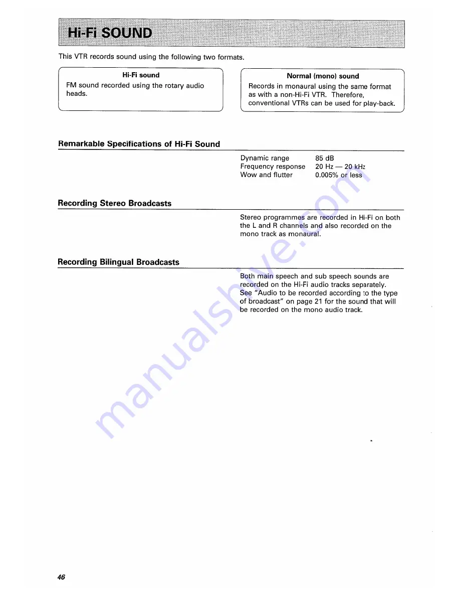 Hitachi VT-F350E Instruction Manual Download Page 46