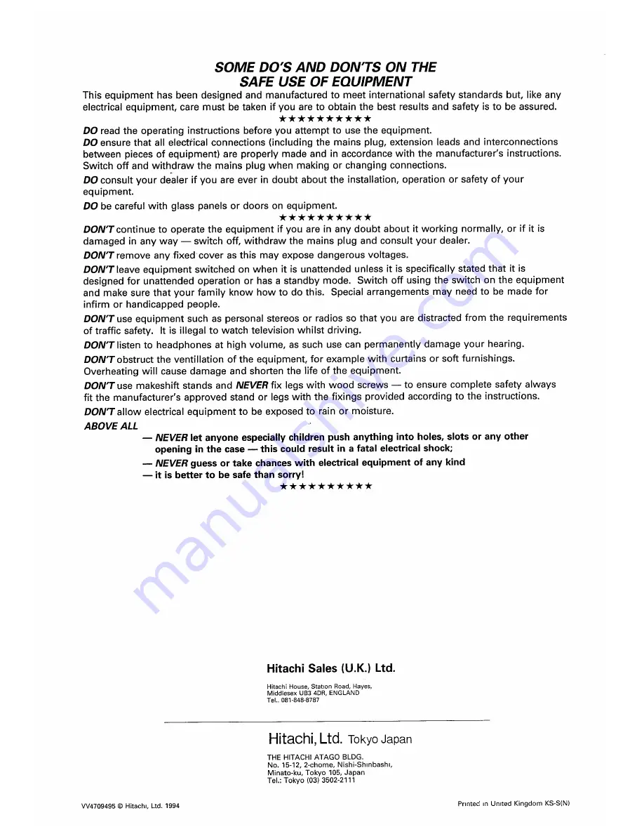 Hitachi VT-F350E Instruction Manual Download Page 54