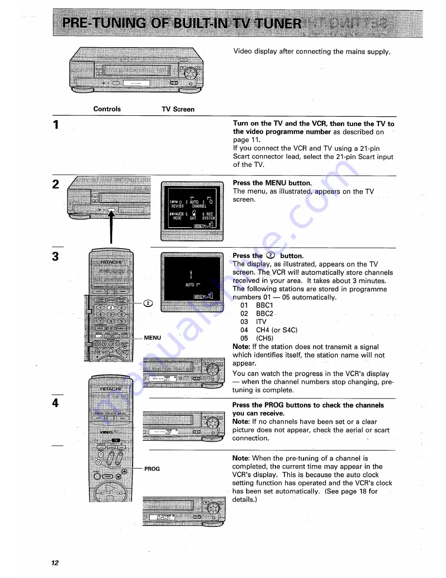 Hitachi VT-F660E Instruction Manual Download Page 12