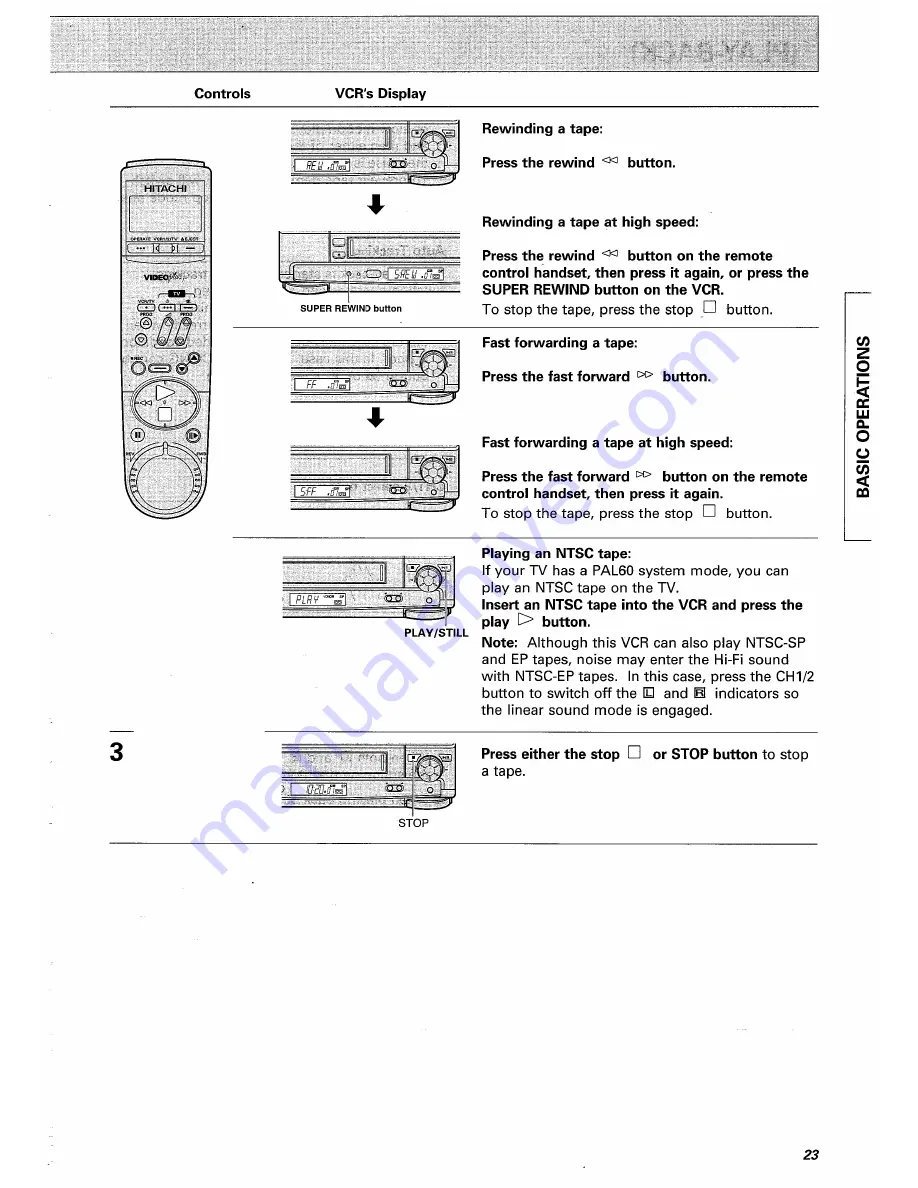 Hitachi VT-F660E Instruction Manual Download Page 23