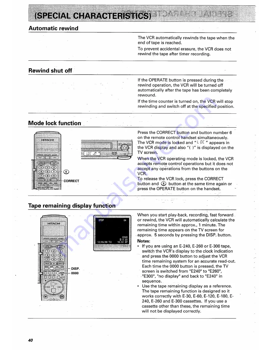 Hitachi VT-F660E Instruction Manual Download Page 40