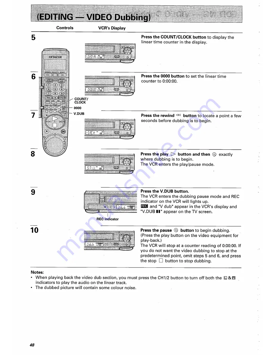 Hitachi VT-F660E Instruction Manual Download Page 48