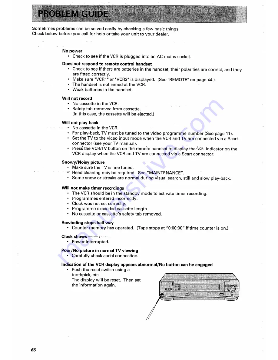 Hitachi VT-F660E Instruction Manual Download Page 66