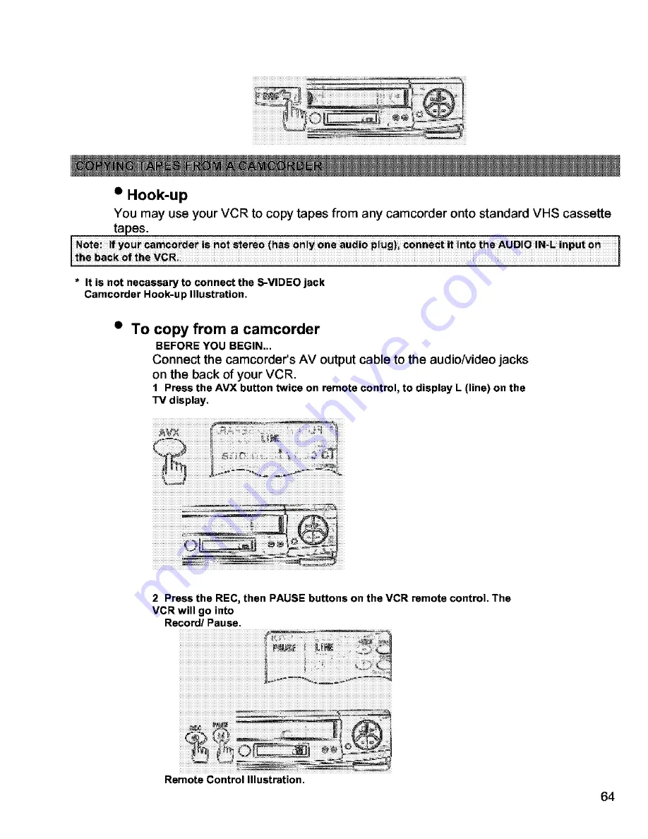 Hitachi VT-FX631A Owner'S Manual Download Page 64