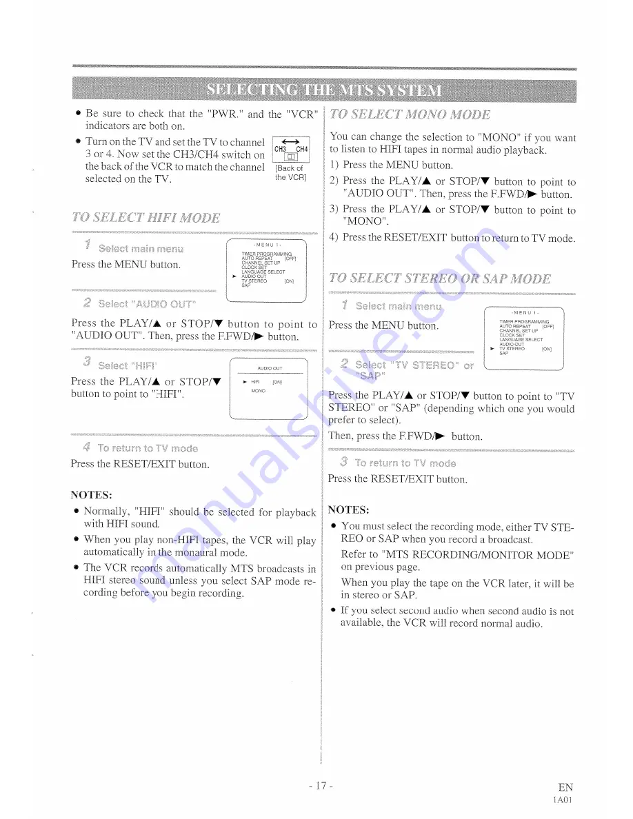 Hitachi VT-FX685A Скачать руководство пользователя страница 17