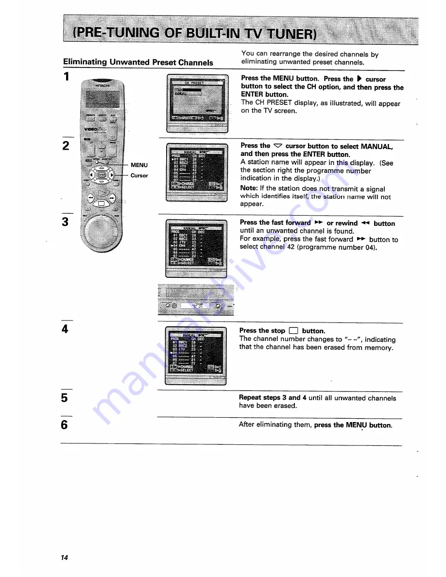 Hitachi VT-FX770E Instruction Manual Download Page 14