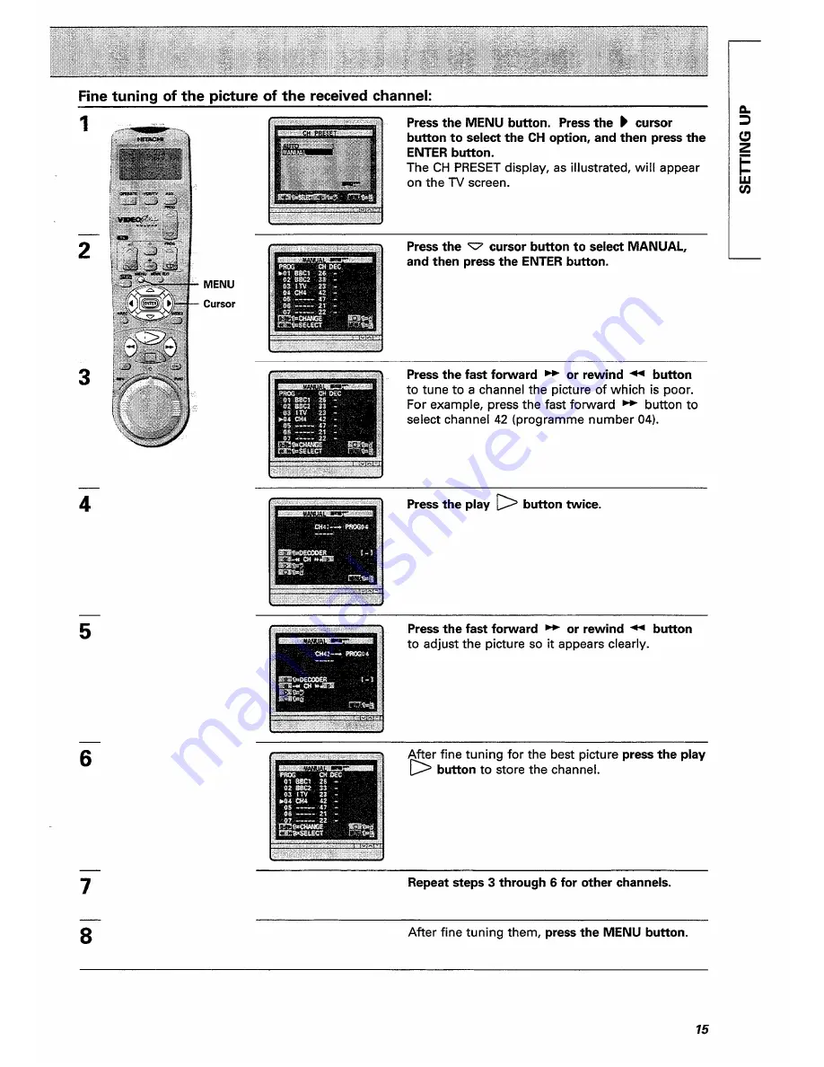 Hitachi VT-FX770E Instruction Manual Download Page 15