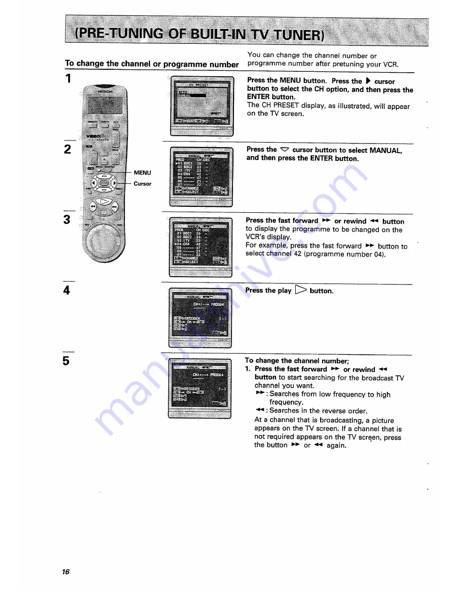 Hitachi VT-FX770E Instruction Manual Download Page 16