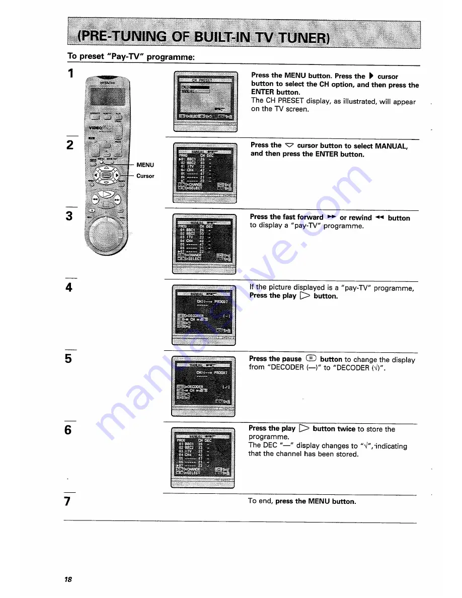 Hitachi VT-FX770E Instruction Manual Download Page 18