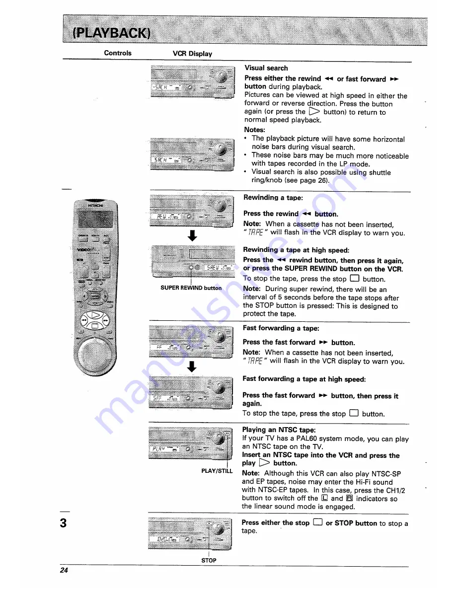 Hitachi VT-FX770E Instruction Manual Download Page 24