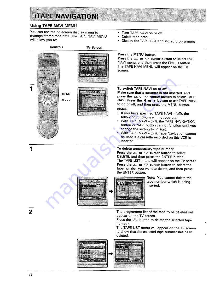 Hitachi VT-FX770E Instruction Manual Download Page 44