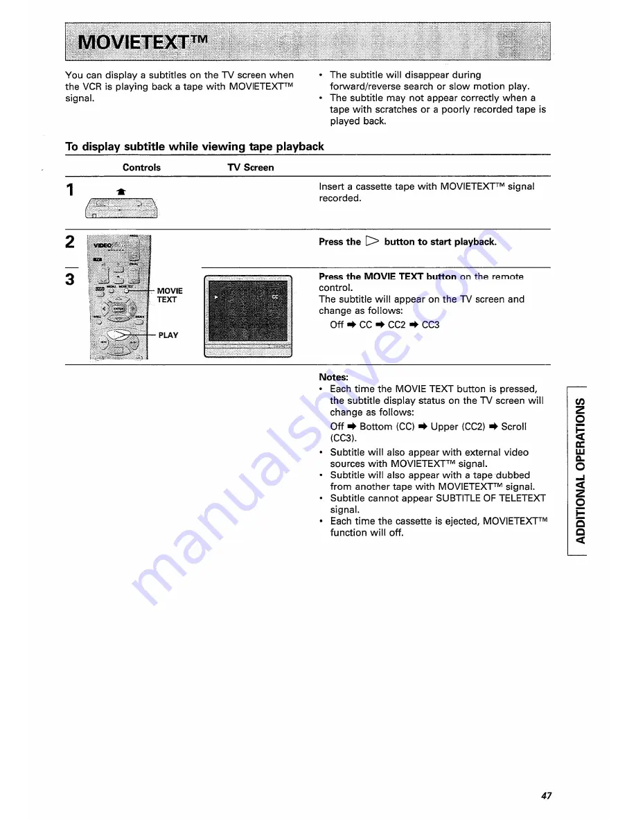 Hitachi VT-FX770E Instruction Manual Download Page 47