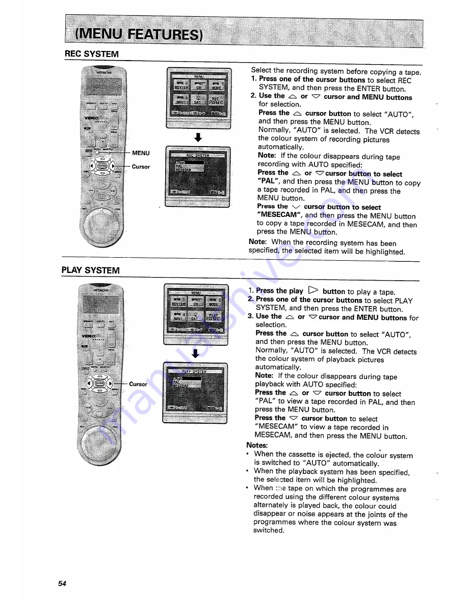 Hitachi VT-FX770E Instruction Manual Download Page 54