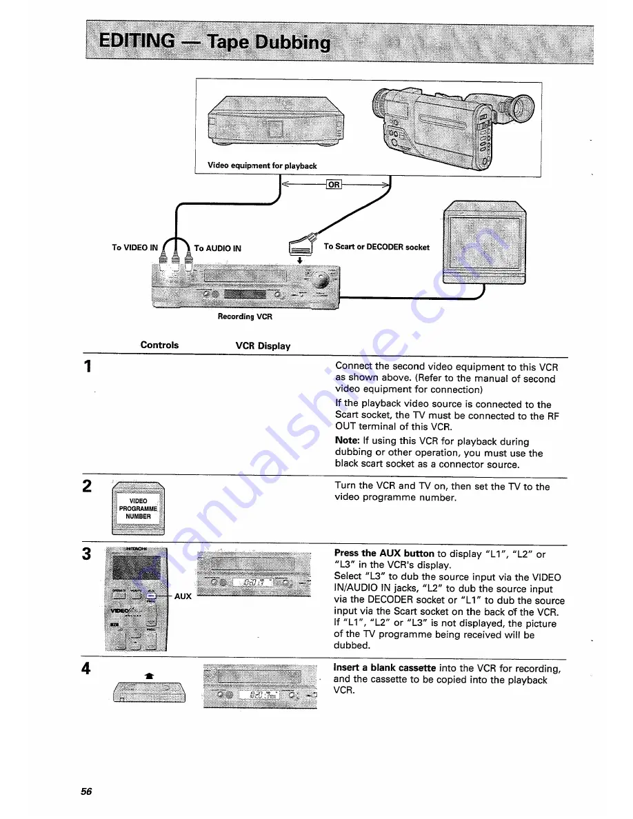 Hitachi VT-FX770E Instruction Manual Download Page 56