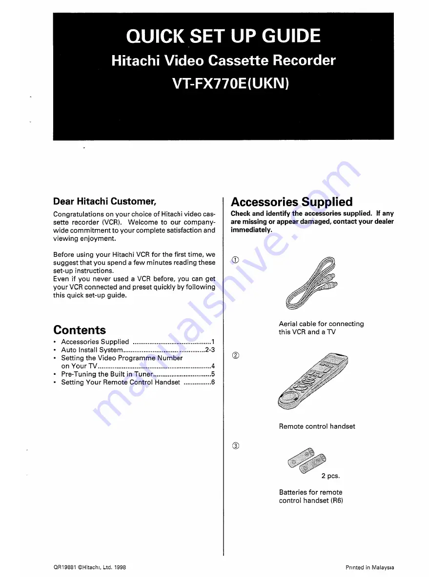 Hitachi VT-FX770E Скачать руководство пользователя страница 80