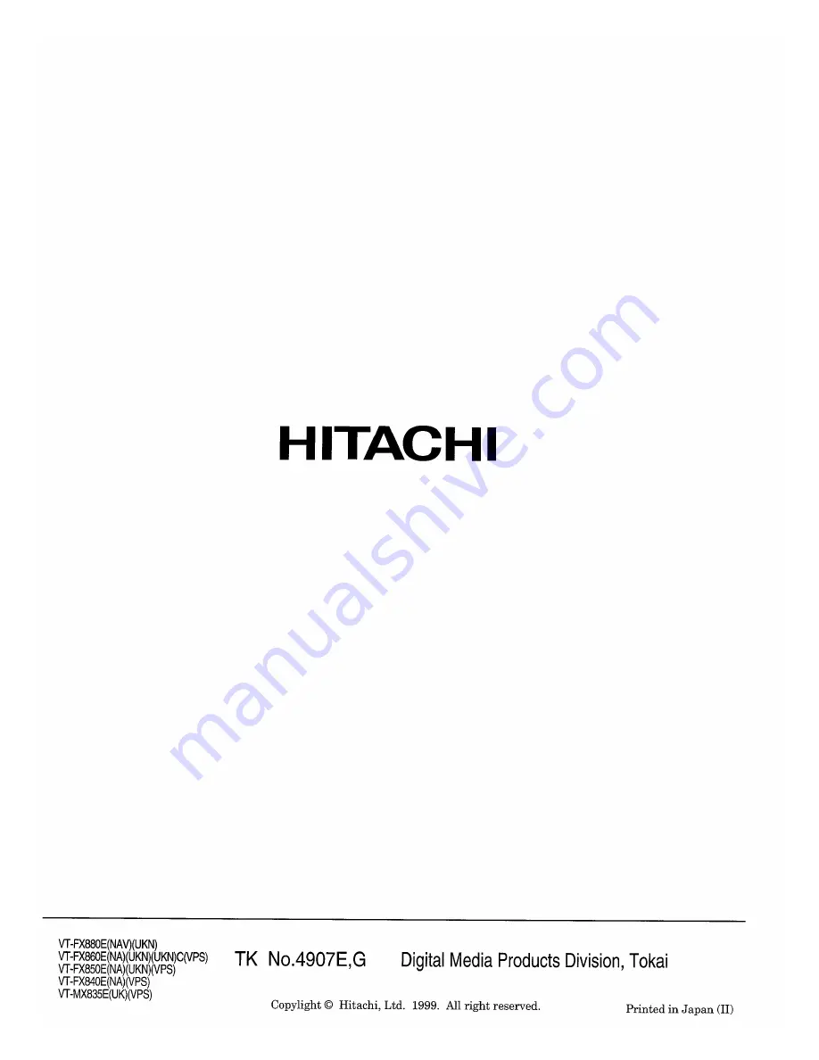 Hitachi VT-FX840E Service Manual Download Page 90