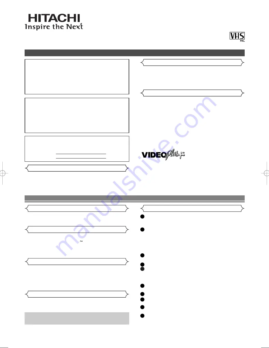 Hitachi VT-MX410E Owner'S Manual Download Page 1