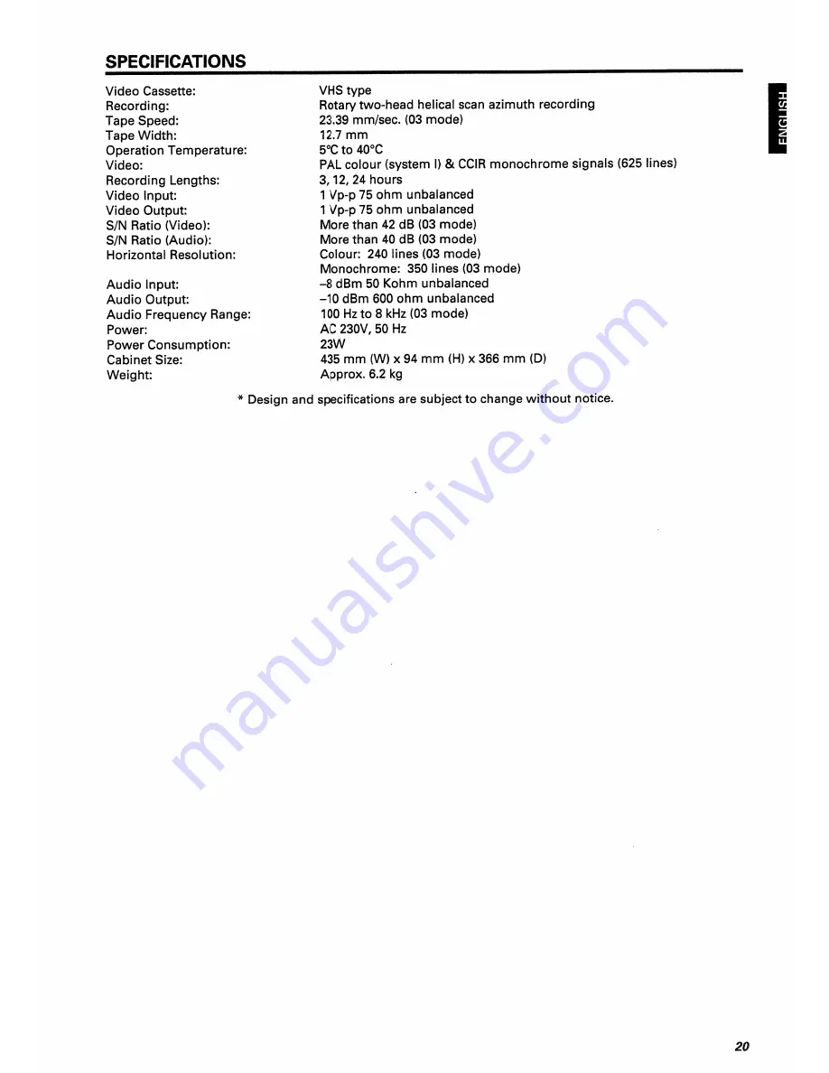 Hitachi VTL1100E Instruction Manual Download Page 21