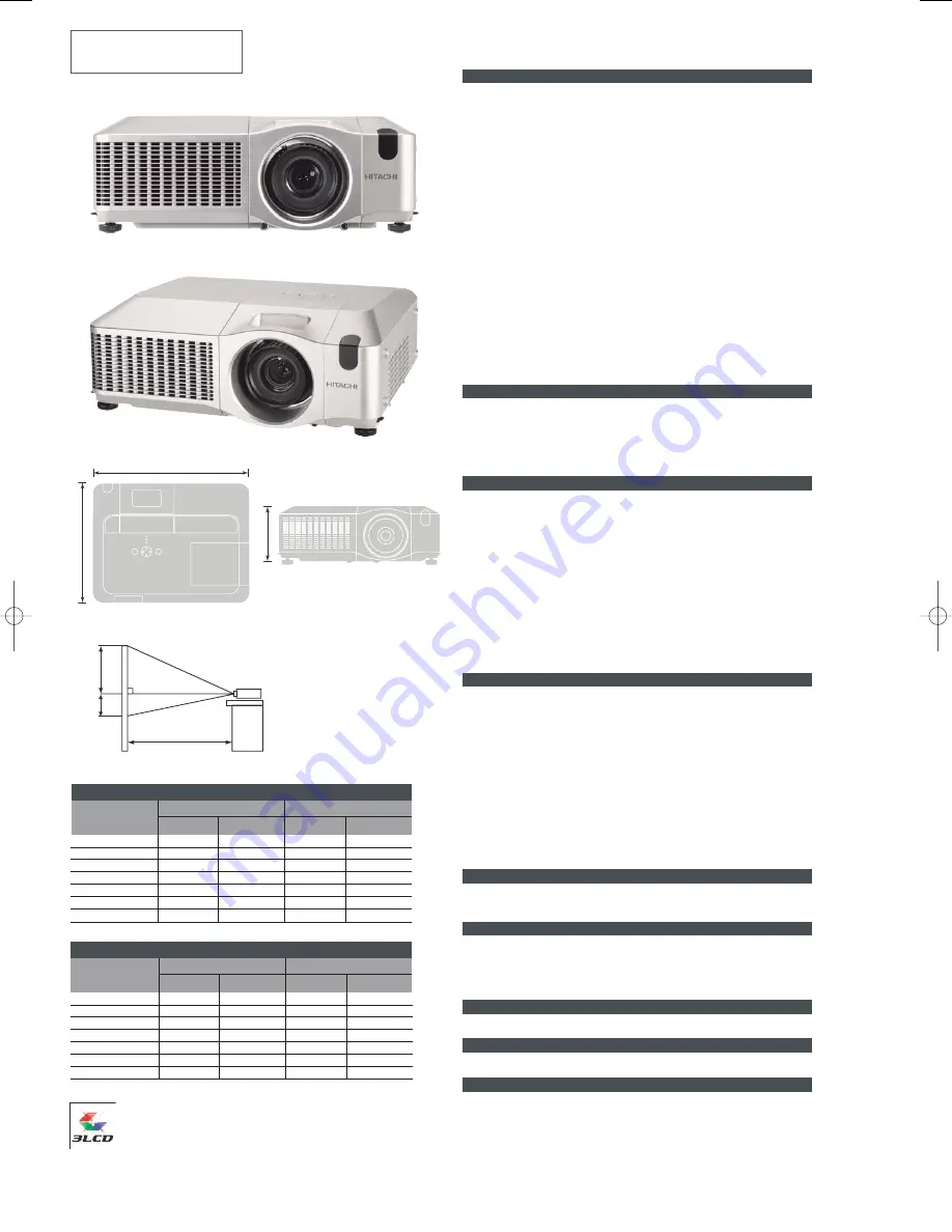 Hitachi X807 - CP XGA LCD Projector Скачать руководство пользователя страница 2