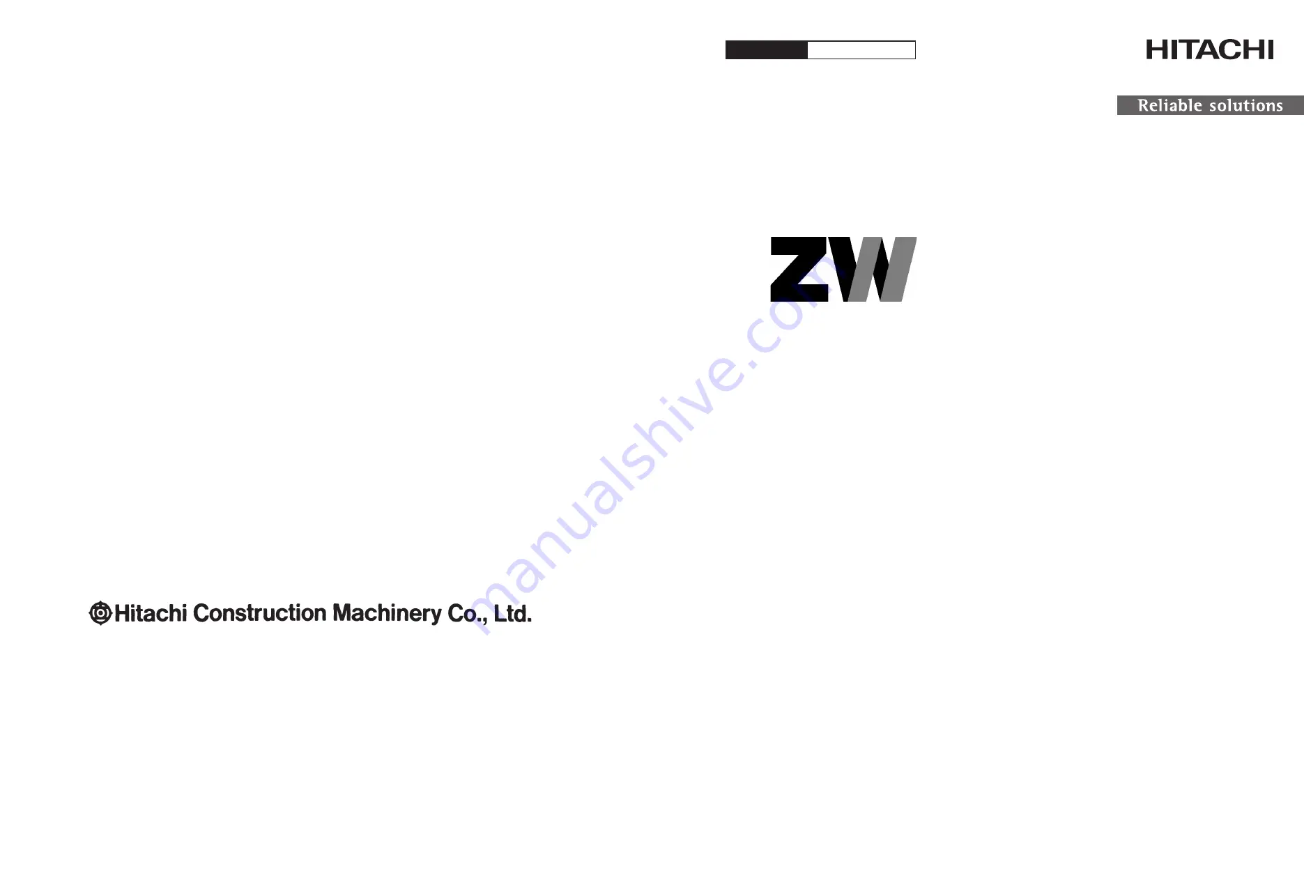 Hitachi ZW 310-6 Operator'S Manual Download Page 1