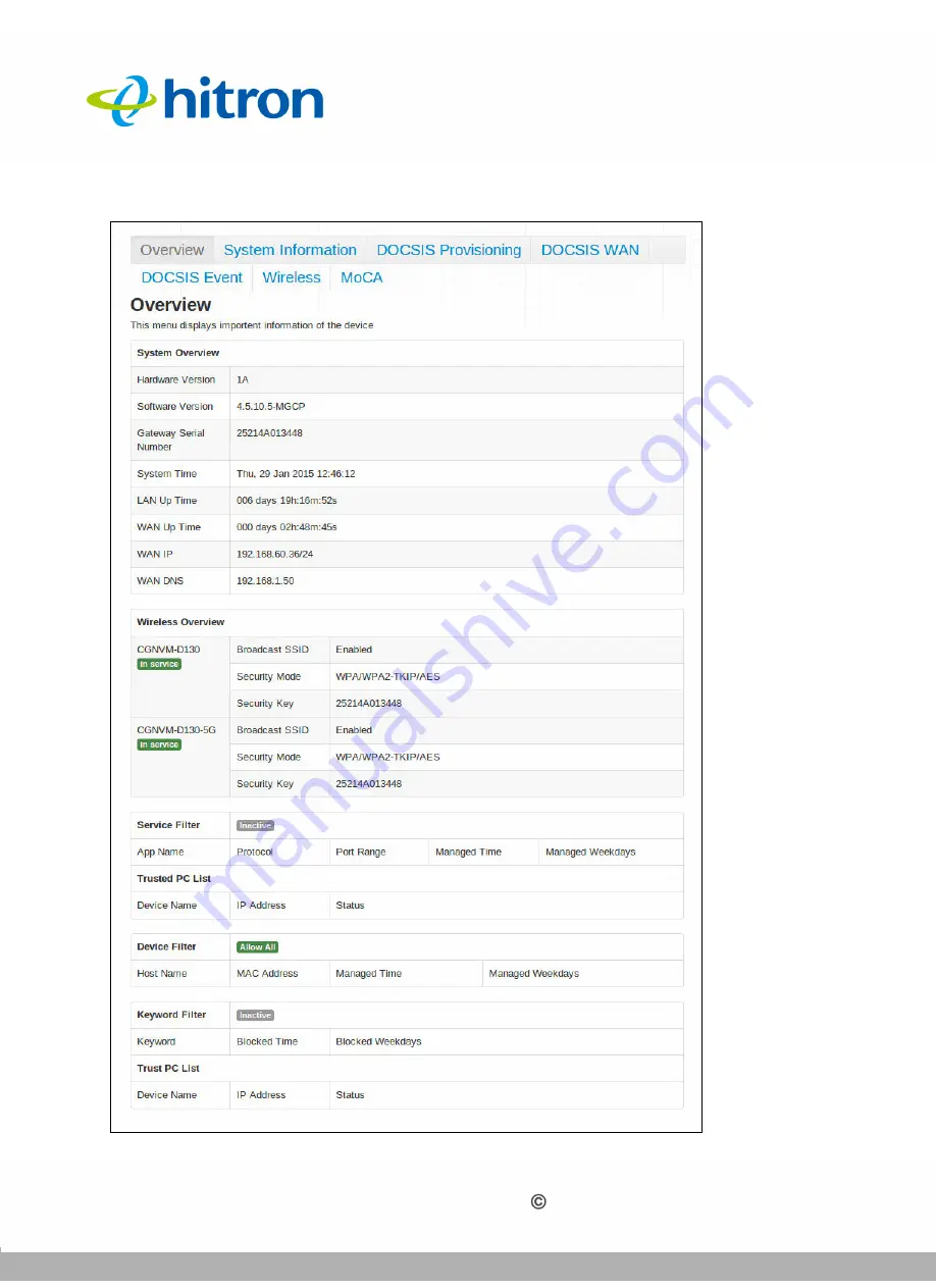 Hitron CGNVM User Manual Download Page 40