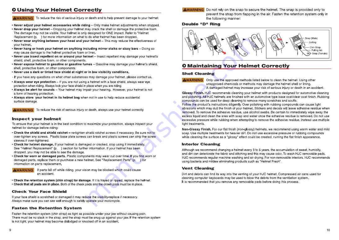 HJC FG-ST Owner'S Manual Download Page 6