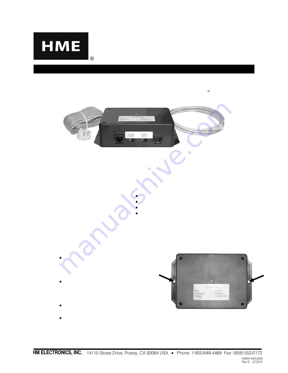 HME TI6000 Installation & Operating Instructions Manual Download Page 1