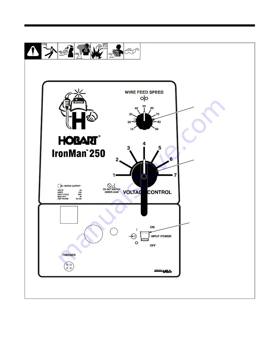 Hobart Welders IronMan 250 Owner'S Manual Download Page 23